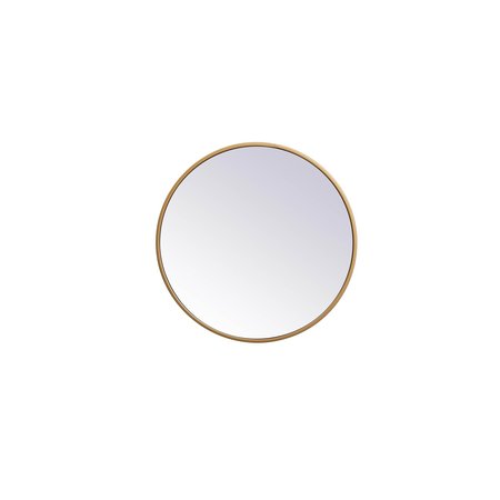 ELEGANT DECOR Metal Frame Round Mirror 18 Inch In Brass MR4818BR
